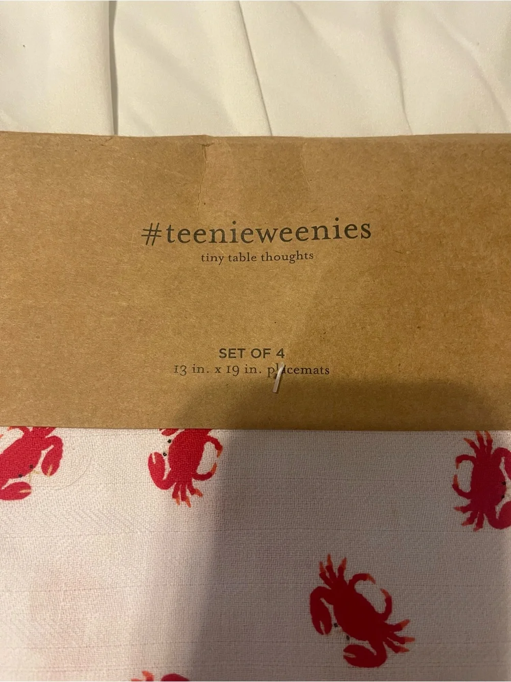 Set of 4 crab placemats New with Tags